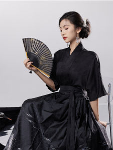 Dark Sleeve Yingxiang Original Han Dynasty Song Style Cross Collar Jacquard Aircraft Sleeve Short Sleeve Improved Han Elements Summer Thin