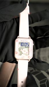 Jam Tangan Wanita Alexandre Christie Digi AC 9378 LHRRGRG Light Pink Motif Flower Dial Light Pink Rubber Band