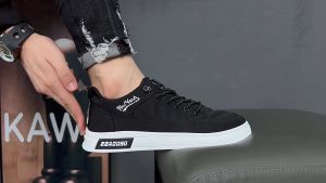 MYLY Sepatu Sneakers New York Pria Wanita Casual Kanvas Hitam Abu Import Korea Style