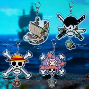 Bandai | One Piece Luffy Zoro Acrylic Keychain Cute Anime Cartoon Cosplay Keyring Decoration Gift Drop Shipping