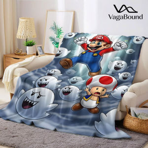 BILIBILI | Cartoon M-Mario-s Printed Blanket Suitable for Sofas Beds Offices Travel Camping Chairs Warm Plush Blanket
