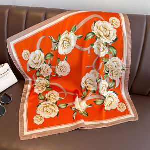 70cm Silk Square Scarf Women Satin Bandana Print Scarves Head Band Fashion Lady Hair Shawl Wrap Female Neckerchief Hijab Gift