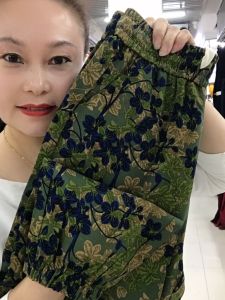 Quần Dài Thường Ngày Cạp Cao Mùa Hè 2025 Quần Dài Bó Sát Thoải Mái Cho Phụ Nữ Trung Niên Quần Dài in Họa Tiết Rộng Rãi Dài Đến Mắt Cá Chân