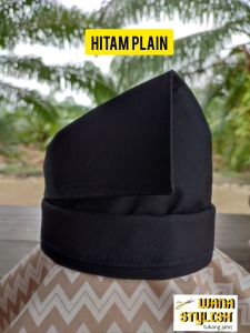 TANJAK MERDEKA HITAM KIDS KANAK2 BUDAK BOY WARNA PLAIN TENGKOLOK HIASAN KEPALA