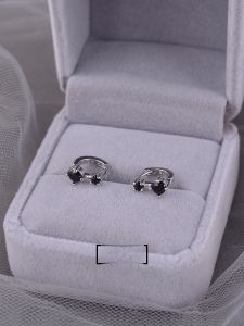 Elegant Black Zirconia Ear Cuffs 925 Sterling Silver High-End Sensation Luxury Personality Womens New Style Small Niche Ear Rings