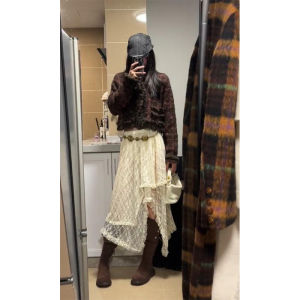 Váy Midi ren phong cách dân tộc nông thôn Miaoli với thiết kế vải tuyn nhiều lớp eo cao cổ điển không phải tiêu chuẩn Chiều dài 18-24 tuổi