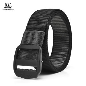 LouisWill Men Sports Belt Outdoor Nylon Belt Adjustable Belt Rotating Buckle Nylon Waistband Double-Sided Two-Color Belt Youth Sports Canvas Pant Belt Simple Nice Waistband