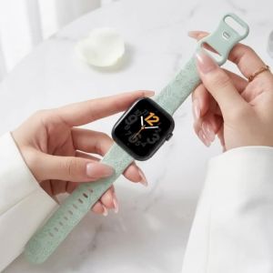 Sport Silicone Strap for Huawei Watch Fit 5Pro Fit 4Pro Flower Engraved Wristband for Huawei Watch Fit 5/4/3 Breathable Bracelet