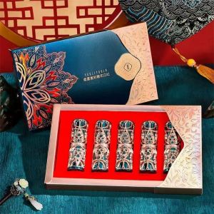 Moisturizing Sweatproof Lipstick Set Easy to Color Vintage Carved Soft Mist Lip Gloss Box Kit Long Lasting Waterproof