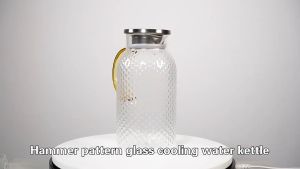 BOROW Teko Kaca Pitcher Borosilicate Glass Tea Pot Tutup Stainless Steel dengan Gagang Tahan Panas