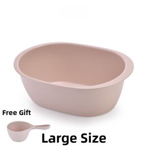 Large Size Thickened Plastic Wash Basin Oval Baby Bath Tub Home Use Laundry Basin Non Transparent Bathroom Cleaning Tool