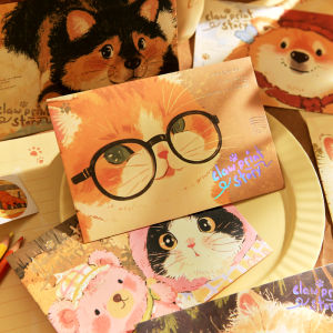 Adorable Pet Themed Memorial Greeting Handwritten Letter Envelope Original Ins Style Cute Pet Memoir Wish Letterhead Envelope