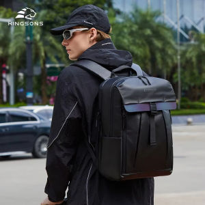 Kingsons 2025 New Black Stylish Sports Backpack For Men 1515.6 inch Laptop Backpack Waterproof College Student Boy School Bags
