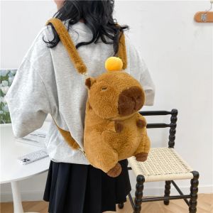 Capybara Plush Backpack Kawaii Fashion Plushie Doll Fur Bag Childrens Bag Shoulder Bag Mini Knapsack Bags Gifts For Girlfriend