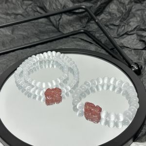 White Cats Eye Stone Bracelet Double Circle Multi-circle Best Friend Gift Natural Crystal Semi-precious Stone Fashion Jewelry