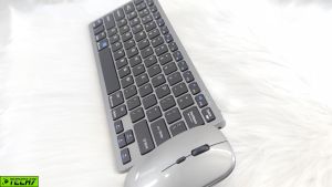 Bộ Bàn phím chuột không dây mini W616C - pin sạc TypeC - đa kết nối bluetooth 5.0 + 3.0 + Usb wireless 2.4G