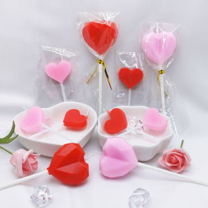 Four Bags Heart Candles Single Birthday Cake Decoration Little Red Heart Goddess Festival Party Confession Love