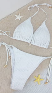 Basic Tieup Bikini with Shell Accesories Beach Wear Swimsuit Swimwear for Women