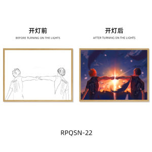 Volleyball Junior Light Painting Two-Dimensional Anime Peripheral Sun Xiang Yang Small Night Lamp Luminous Hand-Made Decorative Painting Ornaments