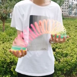 [LOẠI LỚN] Đồ Chơi Trẻ Em Vòng Tròn Lò Xo Cầu Vòng 7 màu Slinky