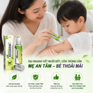 Anmokil 10ml Lăn Muỗi Đốt Giảm Ngứa Nhanh An Toàn Cho Trẻ Từ 3 Tháng
