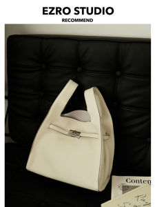 Ezro Togo Top Layer Cowhide Leather Simple Shopping Bag Garbage Bag Genuine Leather Slanting Tote Bag Fashionable Casual Handbag