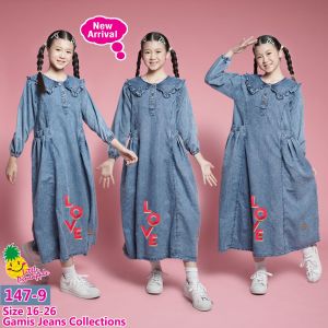 Little pineapple gamis jeans anak little pineapple gamis jeans anak tanggung gamis jeans anak cewek usia 9 -14 tahun