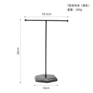 Newly Designed Metal Gold T-Shaped Jewelry Display Stand for Earrings Rings Necklaces Watches and Pendants