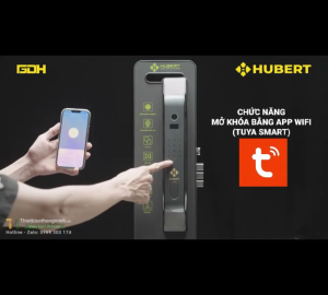 Khóa cửa vân tay Hubert HB CG68 Copper App wifi hiện đại sang trọng công nghệ tiên tiến Đức