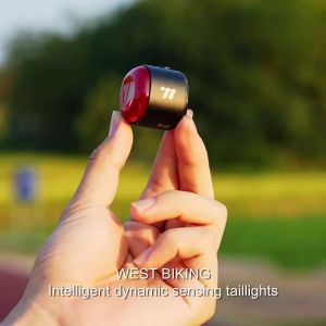 West Biking | WEST BIKING Bicycle Taillight Intelligent Sensor Taillight 6 Lighting Modes Aluminum Alloy IP65 Bike Rear Light Bike Equipments