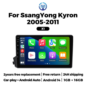 Android 15 IPS Screen Car Radio For SsangYong Kyron Actyon C100 2005 2006 2007-2011 Carplay Autoradio Central Multimedia Player