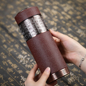 High-End Purple Clay Thermal Cup Fathers Day Gift Retirement Memorabilia Print LOGO Tea Cup Chinese Style Handle for Parents