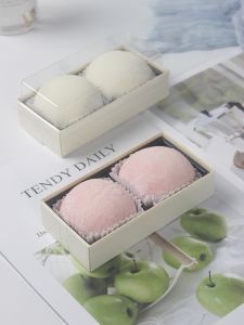 Green Packing Box 100.00G Tablets 4 Mochi Box with Paper Cups Argy Wormwood Dumplings Packaging Puff Qingming Pie Wooden Box