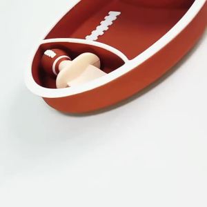 OXO Rugby Silicone Plate Food Grade Children Feeding Suction Cup Compartment Plate High Temperature Resistant Complementary Food Disk Set