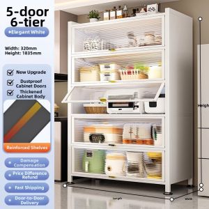 ZHIZHOU | Floor-standing Multifunctional Dust-proof Kitchen Shelving Unit