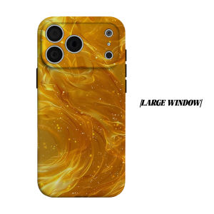 Gold Silk Phone Case for iPhone 18 17 16 15 14 13 12 11 Air Pro Max Plus Double-layer Cover