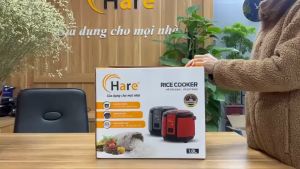Nồi cơm điện quai xách 1.8L công suất 700W lòng niêu phủ chống dính Ceramic HARE HR-ER1806 (1.8L) - Bảo hành 12 tháng