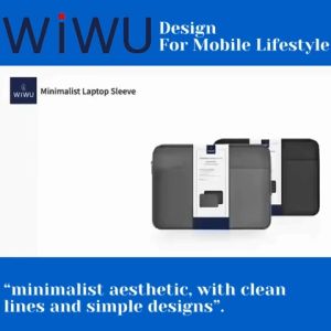 WiWU Minimalist Laptop Sleeve for 13-14 Inch MacBook/Laptop | Slim Protective Case with Front Pocket | Water-Resistant Fabric | Faux Fur Lining | 360° Protection | Business Travel Work Bag