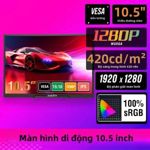 Anmite | Màn Hình Di Động Anmite 10.5 Inch Độ Phân Giải 1280P HDR Màn Hình IPS Giảm Ánh Sáng Xanh Có Cổng Type-C Dùng Cho Xbox PS4/5 Switch Điện Thoại Di Động PC Máy Tính Xách Tay Thiết Bị Mở Rộng