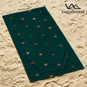 Emerald Hearts Luxury Beach Towels Crafted from Combed Cotton Plush and Absorbent Beach Towel or Pool Towels
