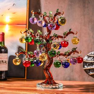 Crystal Apple Tree Living Room Fortune Money Tree Wedding Gift New Home TV Wine Cabinet Decorations Ornaments