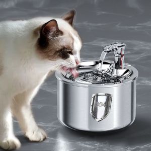 2L Automatic Pet Water Fountain Stainless Steel Cat Drinking Fountain With Filter Ultra Quiet Cat Dog Water Bowl
