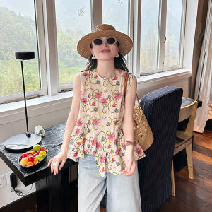 Flower Embroidered Linen Casual Blouse