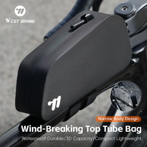 WEST BIKING Bicycle Top Tube Bag 1L TPU Hard Shell Waterproof Bike Front Frame Bag Cycling Tool Storage Bag Bike Accessories