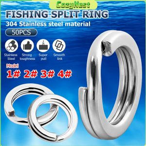 C.N. Fishing Split Rings 50pcs Fishing Accessories Stainless Steel Split Rings