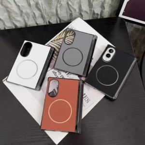 Z Fold8 Wide for Magsafe Luxury PU Leather Magnetic Case for Samsung Galaxy Z Fold 8 Ultra 7 6 5 Hinge Protection Armor Cover