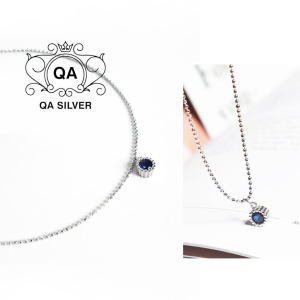 Lắc chân bạc 925 mặt đá xanh nước mắt đại dương S925 BLUE QA SILVER Anklet AN180906