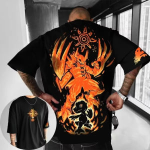 Bandai | 2026 Hot Selling Fashion New 3D Printed Digital Baby Battle Dragon Beast Hip-hop Suitable for Street Loose Round Neck T-shirt