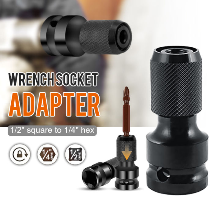 1/2" Square to 1/4 Screwdriver Bit Conversion Tool Impact drive