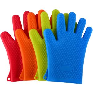 1Pc Silicone Glove Kitchen Grilling Gloves Oven Mitt Heat Resistant Non-slip Cooking BBQ Grill Glove